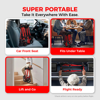 GlideEase Pro — Foldable 4-Wheel Rollator Walker