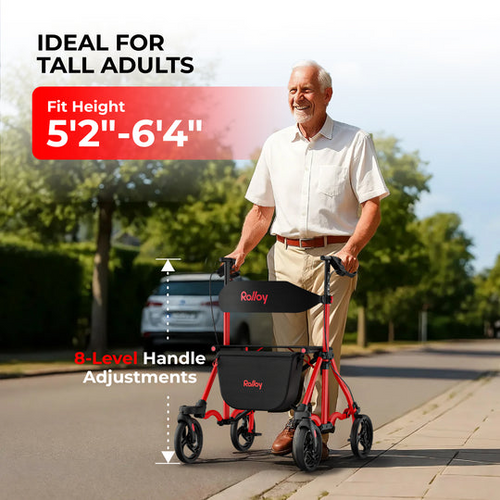 GlideEase Pro — Foldable 4-Wheel Rollator Walker