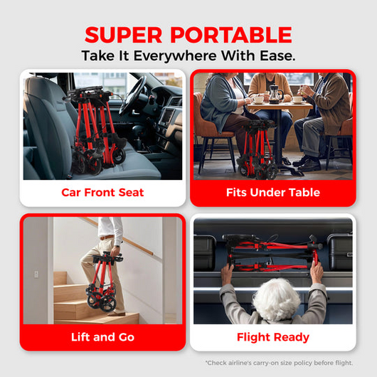 GlideEase Pro — Foldable 4-Wheel Rollator Walker